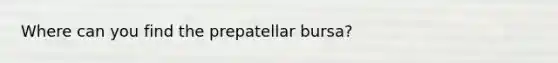 Where can you find the prepatellar bursa?