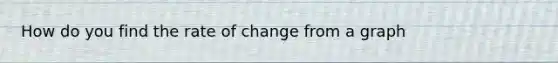 How do you find the rate of change from a graph