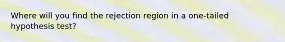 Where will you find the rejection region in a one-tailed hypothesis test?