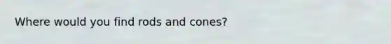 Where would you find rods and cones?