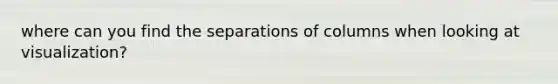 where can you find the separations of columns when looking at visualization?