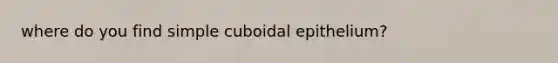 where do you find simple cuboidal epithelium?