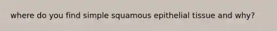 where do you find simple squamous epithelial tissue and why?