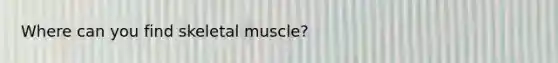 Where can you find skeletal muscle?