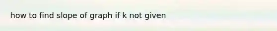 how to find slope of graph if k not given