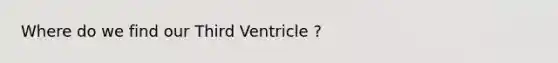 Where do we find our Third Ventricle ?