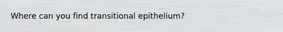 Where can you find transitional epithelium?