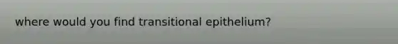 where would you find transitional epithelium?