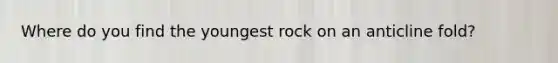 Where do you find the youngest rock on an anticline fold?