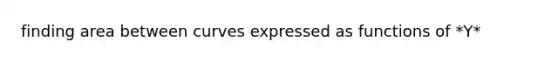 finding area between curves expressed as functions of *Y*