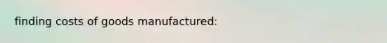 finding costs of goods manufactured: