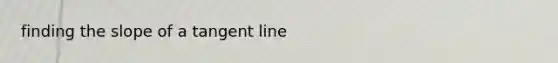 finding the slope of a tangent line