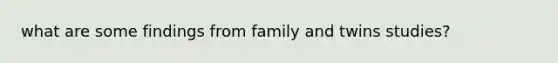 what are some findings from family and twins studies?