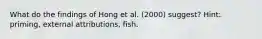 What do the findings of Hong et al. (2000) suggest? Hint: priming, external attributions, fish.