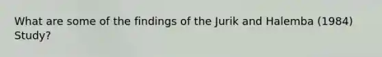 What are some of the findings of the Jurik and Halemba (1984) Study?