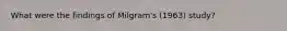 What were the findings of Milgram's (1963) study?