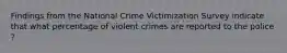 Findings from the National Crime Victimization Survey indicate that what percentage of violent crimes are reported to the police ?