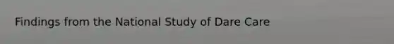 Findings from the National Study of Dare Care