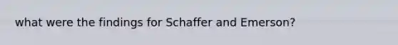 what were the findings for Schaffer and Emerson?