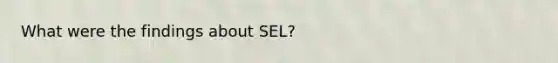 What were the findings about SEL?