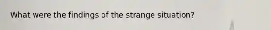 What were the findings of the strange situation?