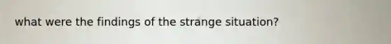 what were the findings of the strange situation?