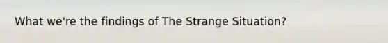 What we're the findings of The Strange Situation?