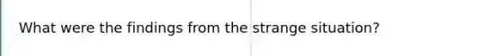 What were the findings from the strange situation?