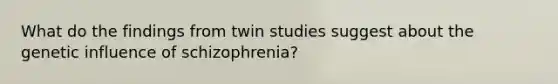 What do the findings from twin studies suggest about the genetic influence of schizophrenia?