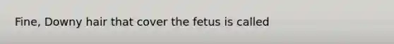 Fine, Downy hair that cover the fetus is called