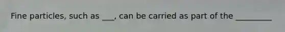 Fine particles, such as ___, can be carried as part of the _________