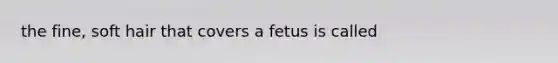 the fine, soft hair that covers a fetus is called