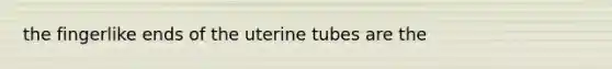 the fingerlike ends of the uterine tubes are the