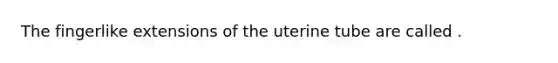 The fingerlike extensions of the uterine tube are called .