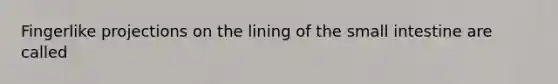 Fingerlike projections on the lining of the small intestine are called