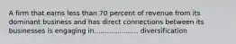 A firm that earns less than 70 percent of revenue from its dominant business and has direct connections between its businesses is engaging in..................... diversification