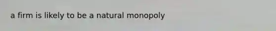 a firm is likely to be a natural monopoly