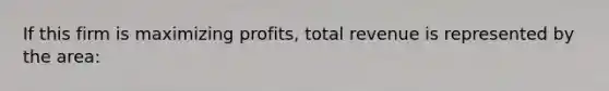 If this firm is maximizing profits, total revenue is represented by the area: