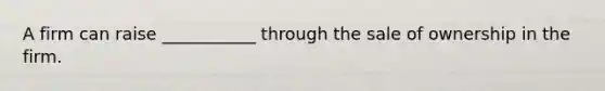 A firm can raise ___________ through the sale of ownership in the firm.