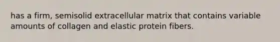 has a firm, semisolid extracellular matrix that contains variable amounts of collagen and elastic protein fibers.