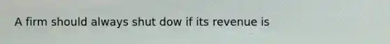 A firm should always shut dow if its revenue is