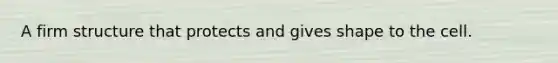 A firm structure that protects and gives shape to the cell.