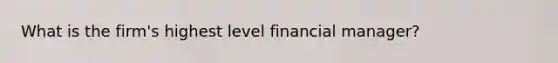 What is the firm's highest level financial manager?