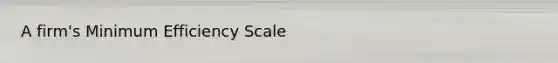A firm's Minimum Efficiency Scale