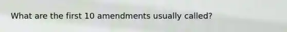 What are the first 10 amendments usually called?