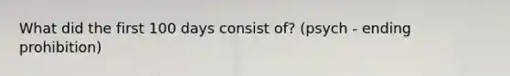 What did the first 100 days consist of? (psych - ending prohibition)