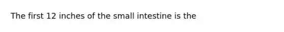 The first 12 inches of the small intestine is the