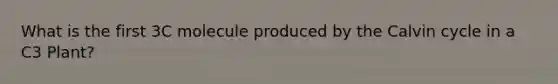 What is the first 3C molecule produced by the Calvin cycle in a C3 Plant?