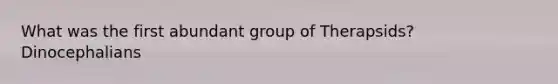What was the first abundant group of Therapsids? Dinocephalians