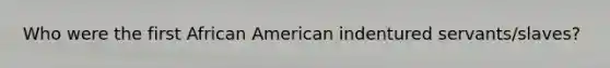 Who were the first African American indentured servants/slaves?